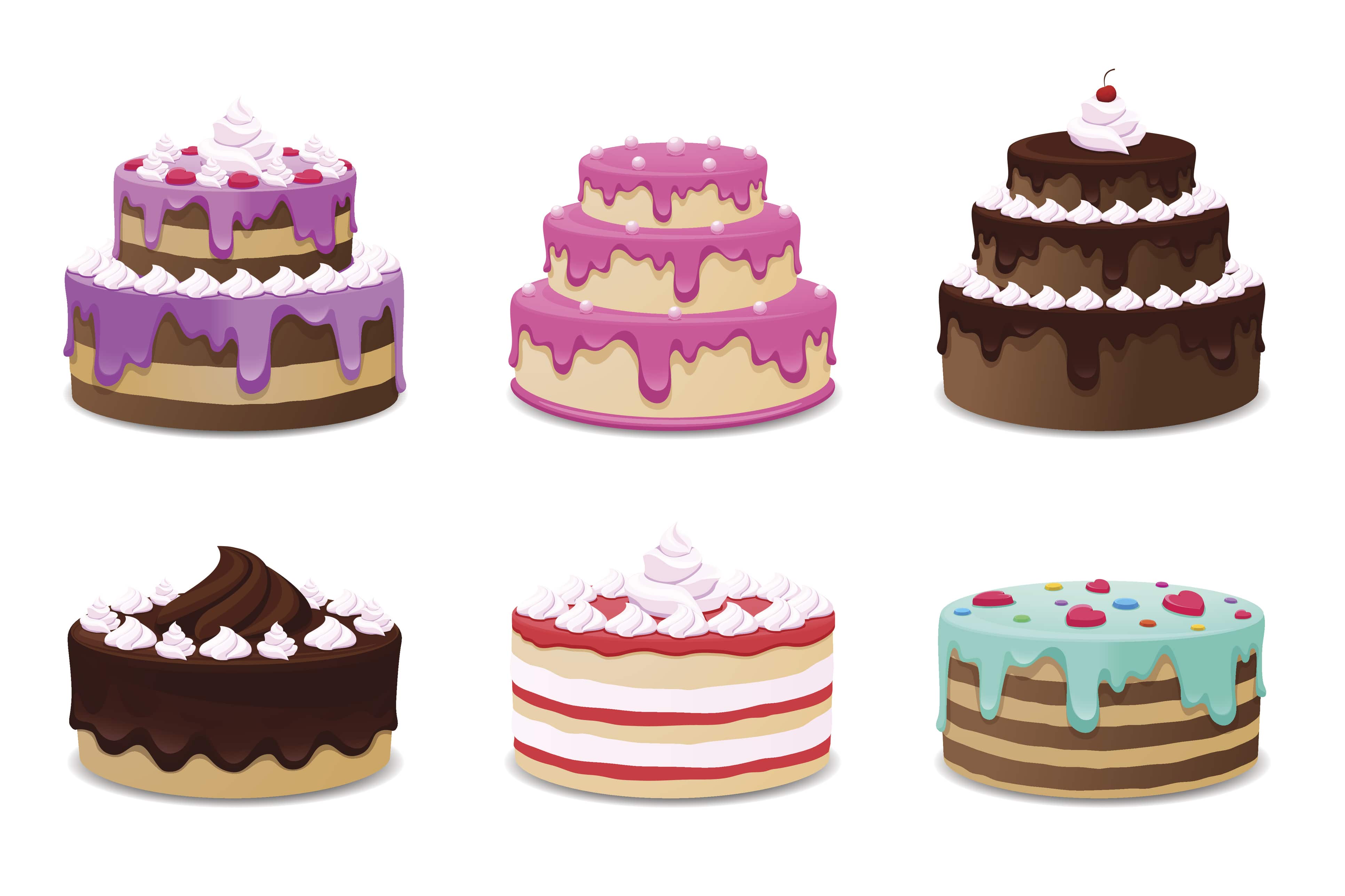 Cakes vector set. Icons on white background | Dementia Help